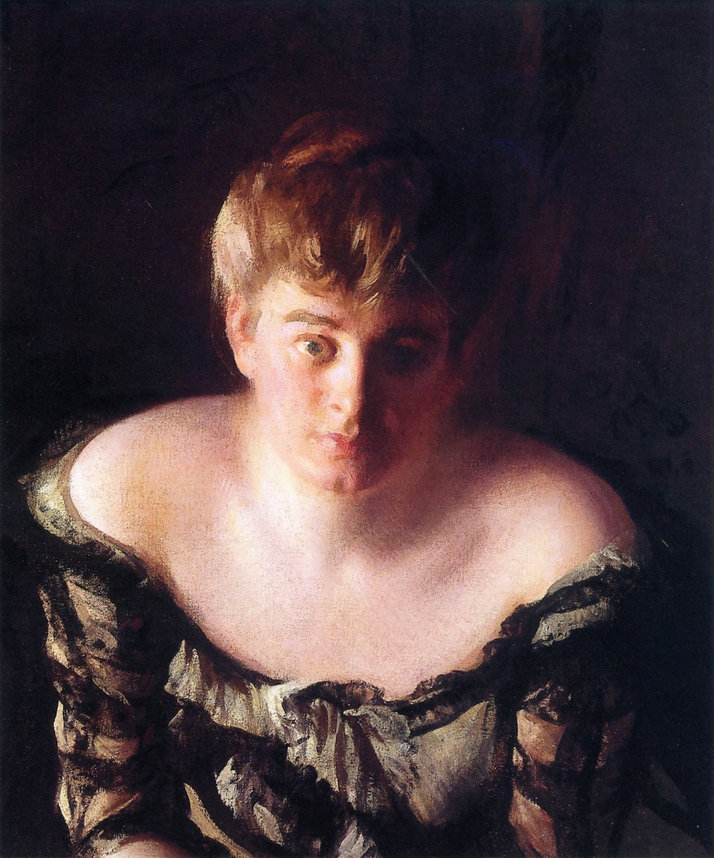Woman at the Theater, vintage artwork by Joseph Rodefer DeCamp, 12x8" (A4) Poster