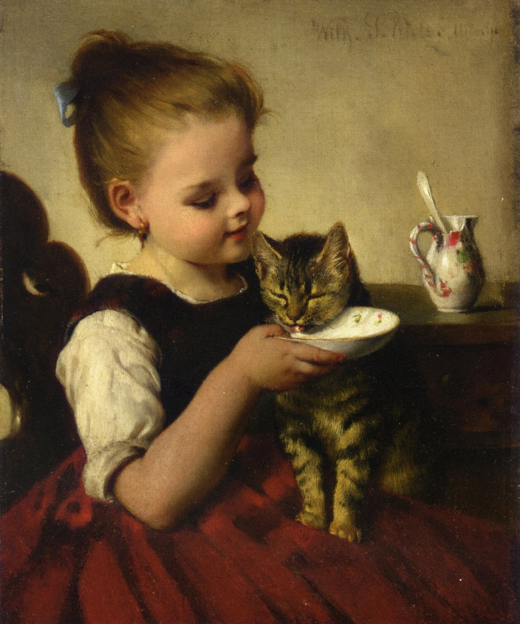 Best Friends, vintage artwork by Wilhelm Schütze, 12x8" (A4) Poster