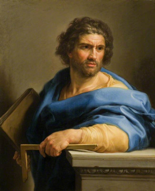 God and the Twelve Apostles - Saint Thomas, vintage artwork by Pompeo Batoni, 12x8" (A4) Poster