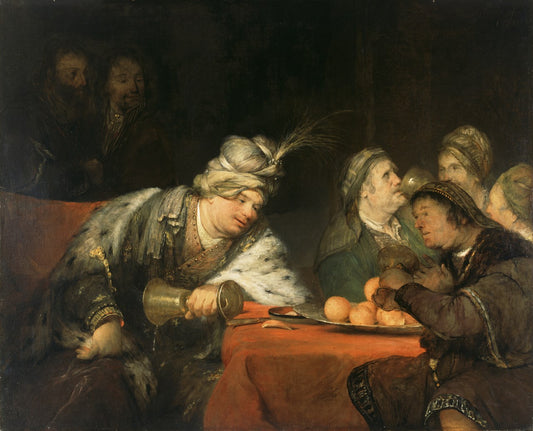 The Banquet of Ahasuerus, vintage artwork by Aert de Gelder, 12x8" (A4) Poster