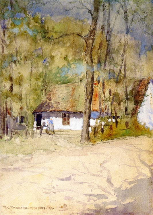 Farmhouse in Etaples, vintage artwork by Frederick Carl Frieseke, 12x8" (A4) Poster