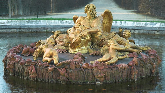 Fountain of Saturn (Winter), vintage artwork by François Girardon, 12x8" (A4) Poster