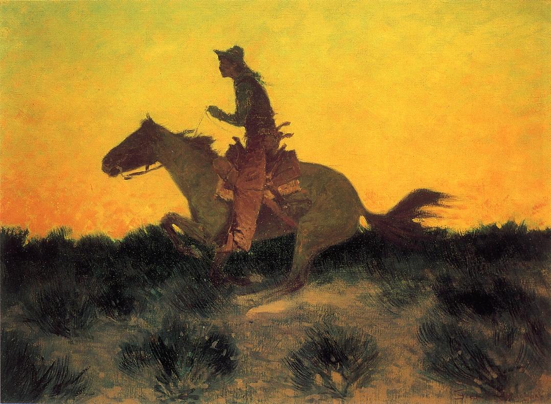 Against the Sunset by Frederic Remington,A3(16x12")Poster