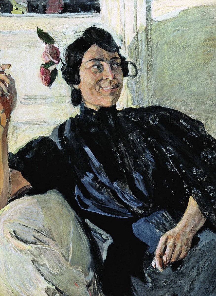 Spanish Lady with a Cigarette, vintage artwork by Alexander Golovin, 12x8" (A4) Poster