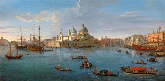 View of the Bacino di San Marco, Venice, from the Grand Canal, vintage artwork by Caspar van Wittel, 12x8" (A4) Poster