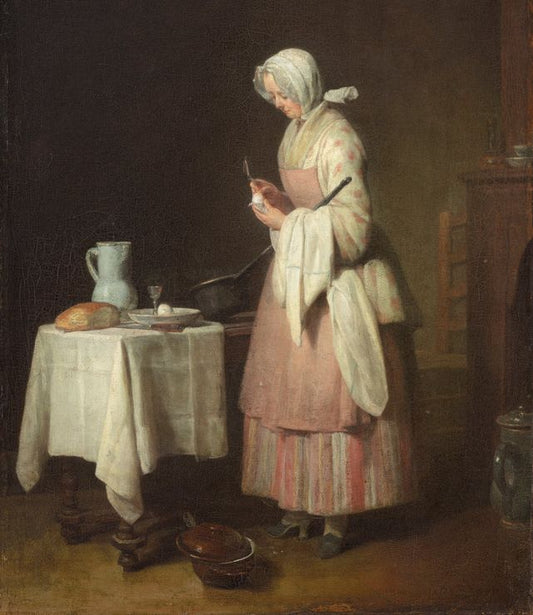 The Attentive Nurse, vintage artwork by Jean-Baptiste-Simeon Chardin, 12x8" (A4) Poster