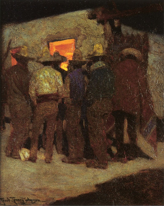 Mexican Nocturne, vintage artwork by Frank Tenney Johnson, 12x8" (A4) Poster