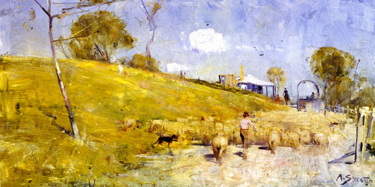 A Dusty Road at Templestowe, vintage artwork by Sir Arthur Streeton, 12x8" (A4) Poster