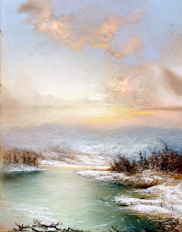 New Snow At Sunrise, vintage artwork by Lt. George D. Brewerton, 12x8" (A4) Poster