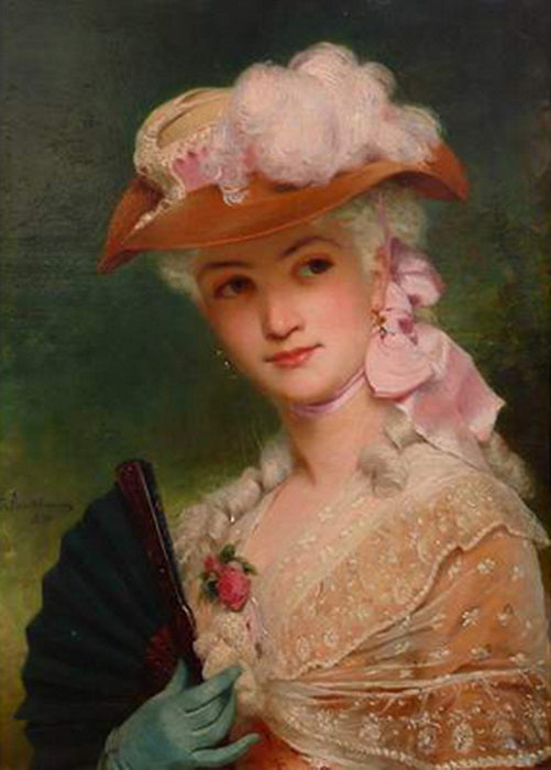 Elegand Lady, vintage artwork by Charles Edouard Boutibonne, A3 (16x12") Poster Print