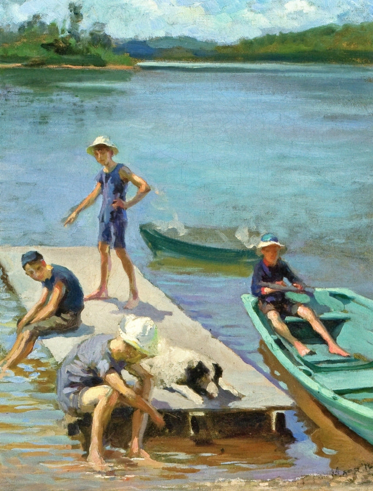 On the Raritan, Perth Amboy, New Jersey by Francis Luis Mora,16x12(A3) Poster