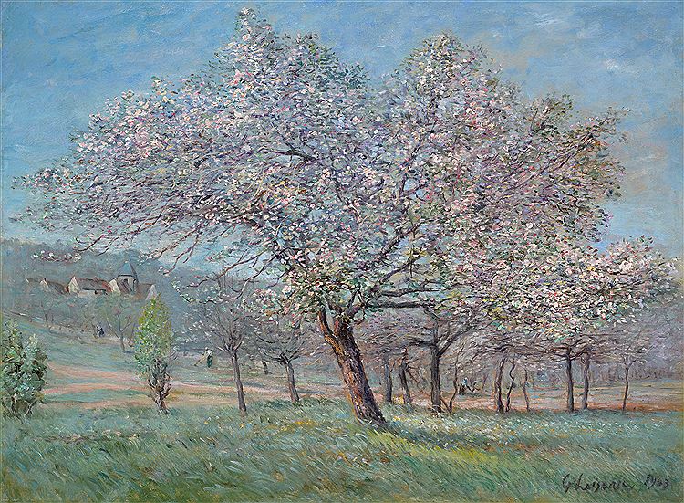 Almond Tree in Bloom, vintage artwork by Gustave Loiseau, 12x8" (A4) Poster