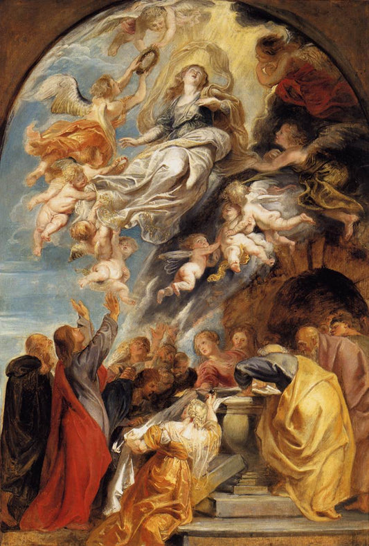 The Assumption of Mary, vintage artwork by Peter Paul Rubens, 12x8" (A4) Poster
