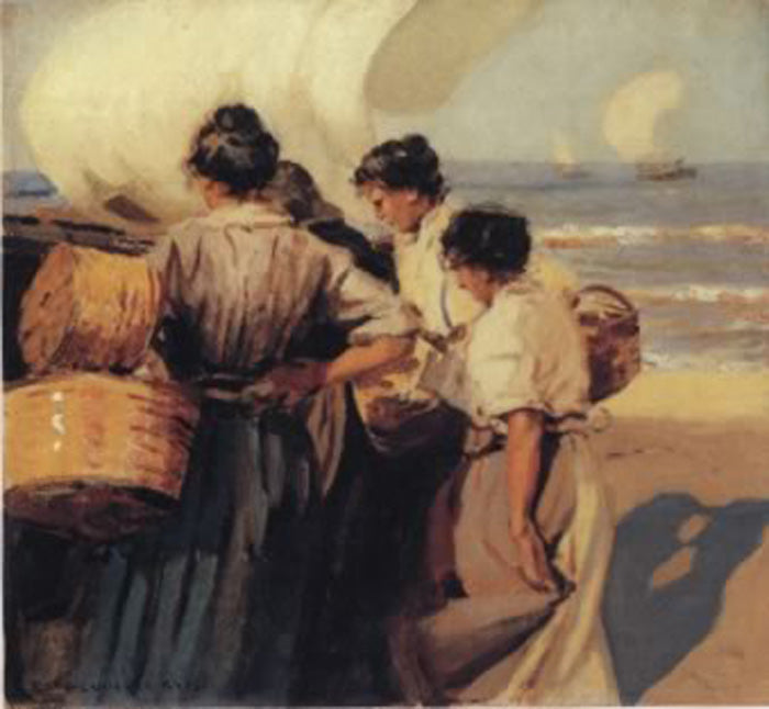 Pescadoras by Enrique Martinez Cubells,16x12(A3) Poster