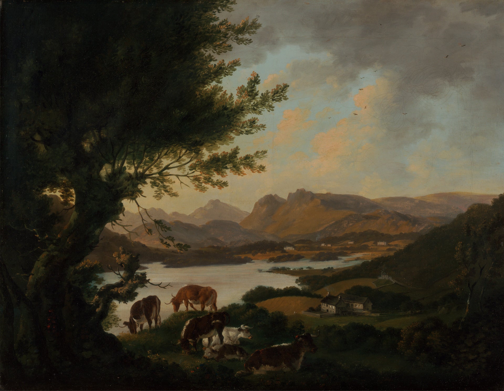 Lake Windermere, vintage artwork by Julius Caesar Ibbetson, 12x8" (A4) Poster