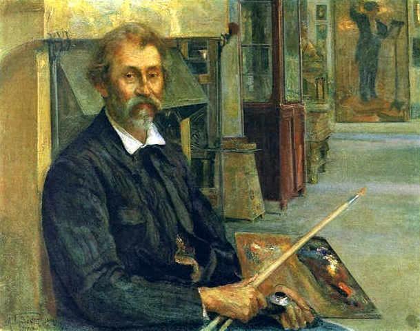 Portrait of the Artist Ilya Repin by Isaak Brodsky,16x12(A3) Poster