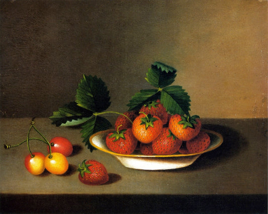 Strawberries and Cherries, vintage artwork by Margaretta Angelica Peale, A3 (16x12") Poster Print