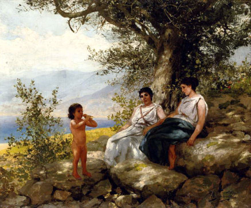 Little Orpheus, vintage artwork by Hendryk Siemiradzki, 12x8" (A4) Poster