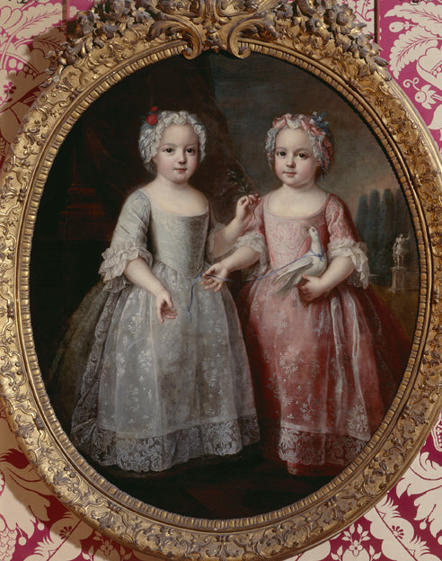 Louise-Élisabeth de France and her twin sister Henriette de France, vintage artwork by Pierre Gobert, 12x8" (A4) Poster