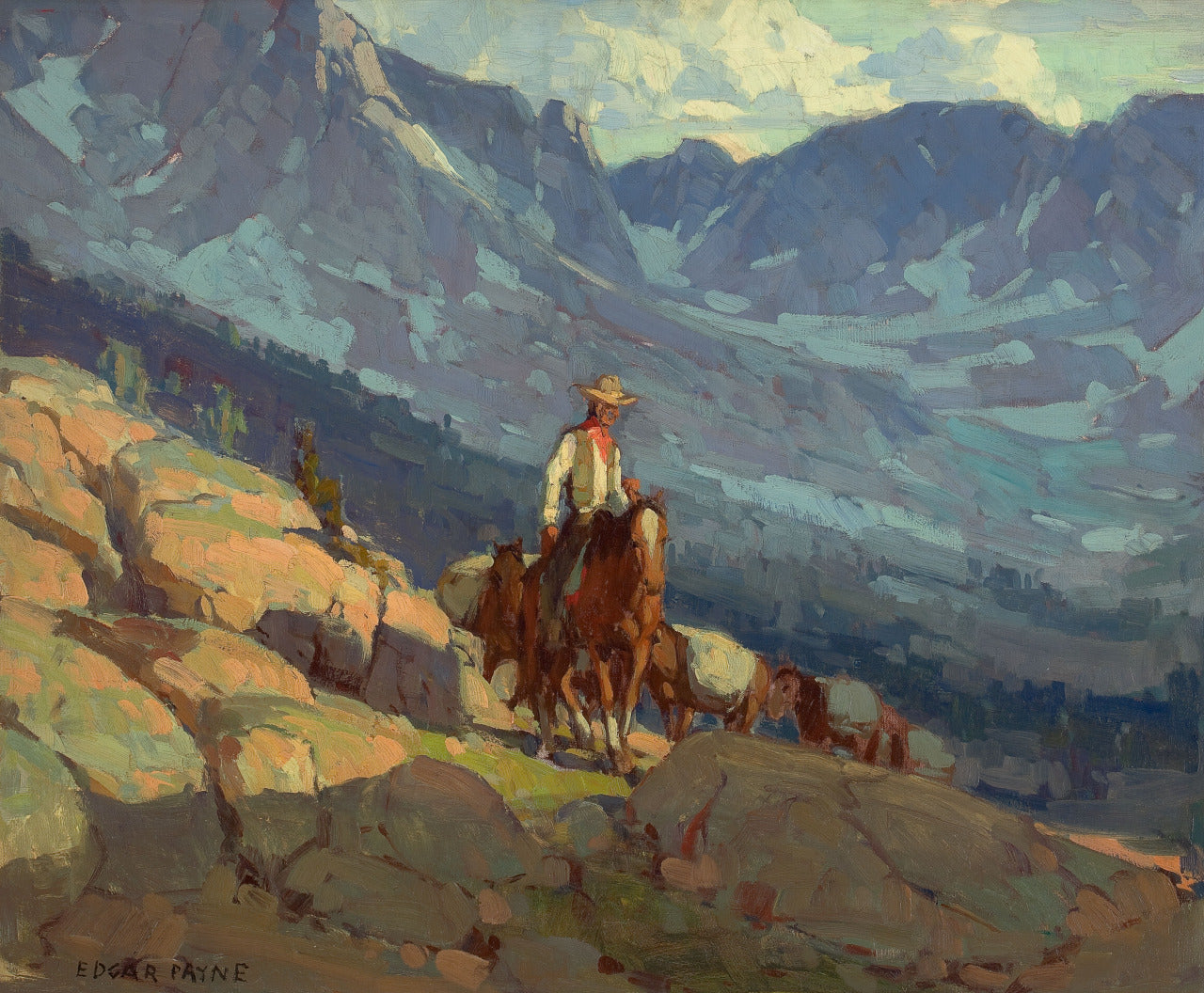 The Lone Packer by Edgar Alwyn Payne,16x12(A3) Poster