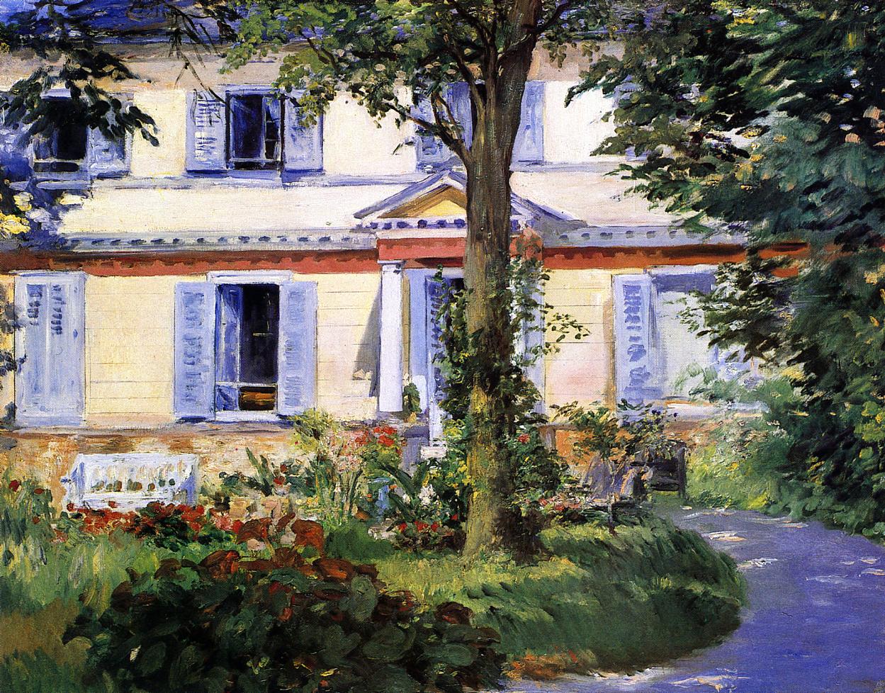 The House at Rueil, vintage artwork by Édouard Manet, 12x8" (A4) Poster
