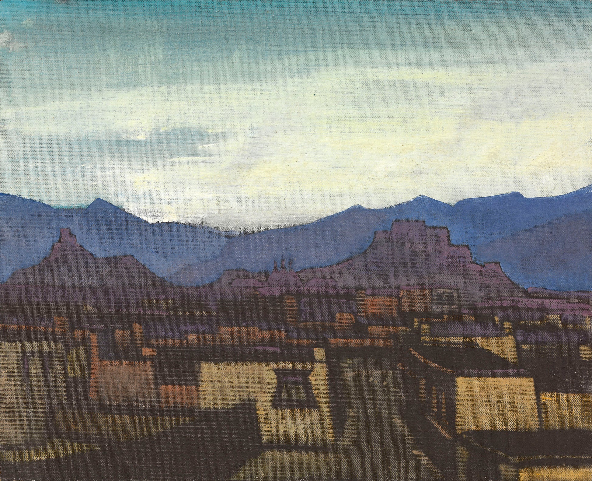 Dzong at Evening, vintage artwork by Nicholas Roerich, 12x8" (A4) Poster