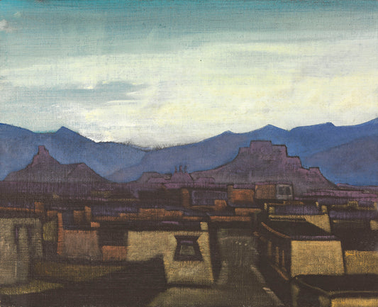 Dzong at Evening, vintage artwork by Nicholas Roerich, 12x8" (A4) Poster
