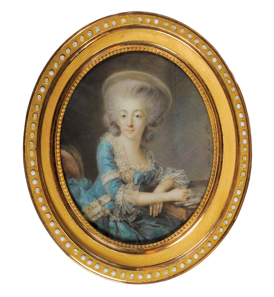 Charlotte de Montesson, 1738-1806, vintage artwork by Antoine Vestier, 12x8" (A4) Poster