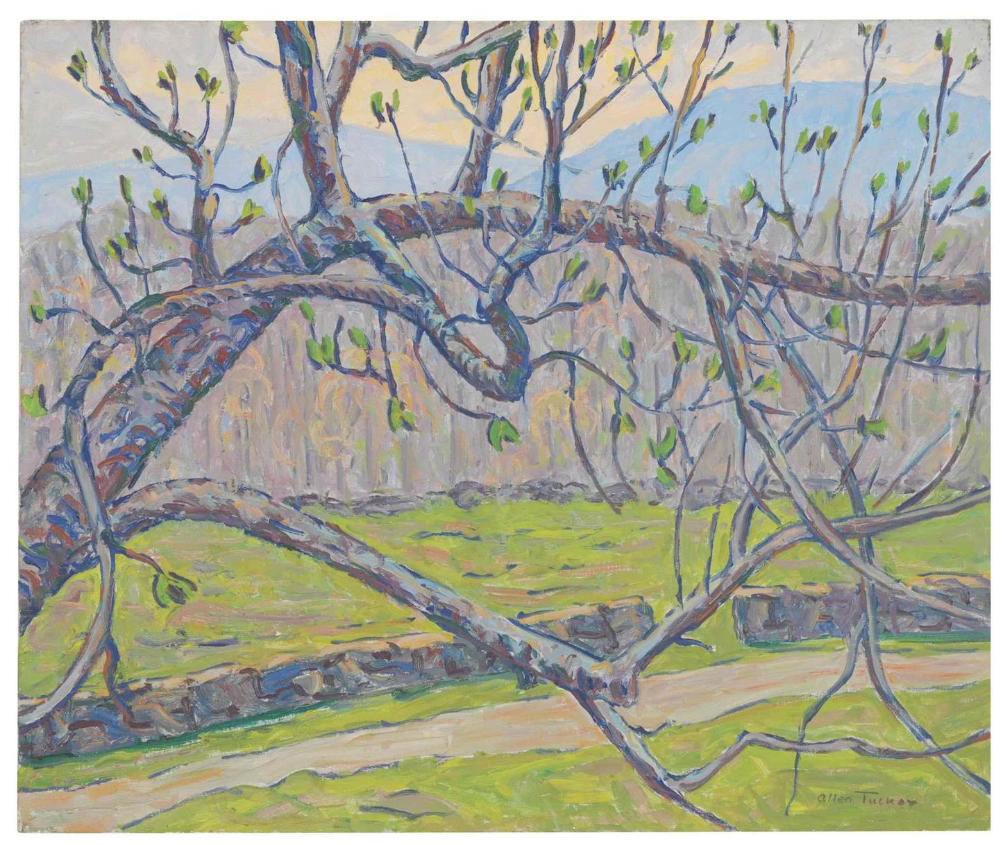 A Branch, vintage artwork by Allen Tucker, 12x8" (A4) Poster