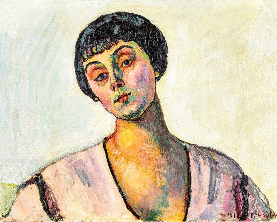 Portrait of Jeanne Amelie Günzburger-Malan, vintage artwork by Ferdinand Hodler, 12x8" (A4) Poster