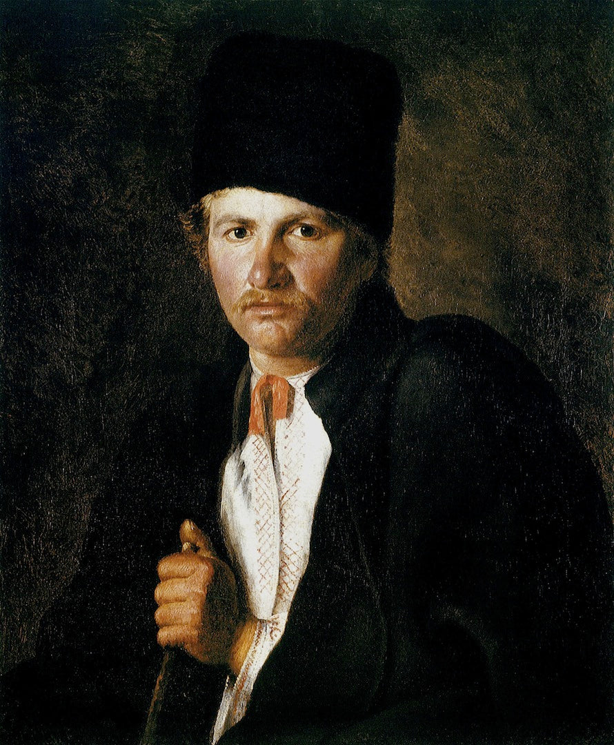 A Ukrainian Man, vintage artwork by Nikolai Rachkov, 12x8" (A4) Poster
