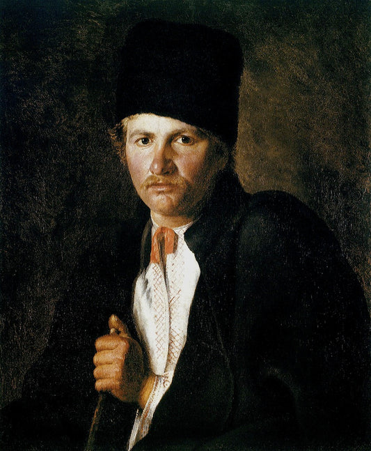 A Ukrainian Man, vintage artwork by Nikolai Rachkov, 12x8" (A4) Poster