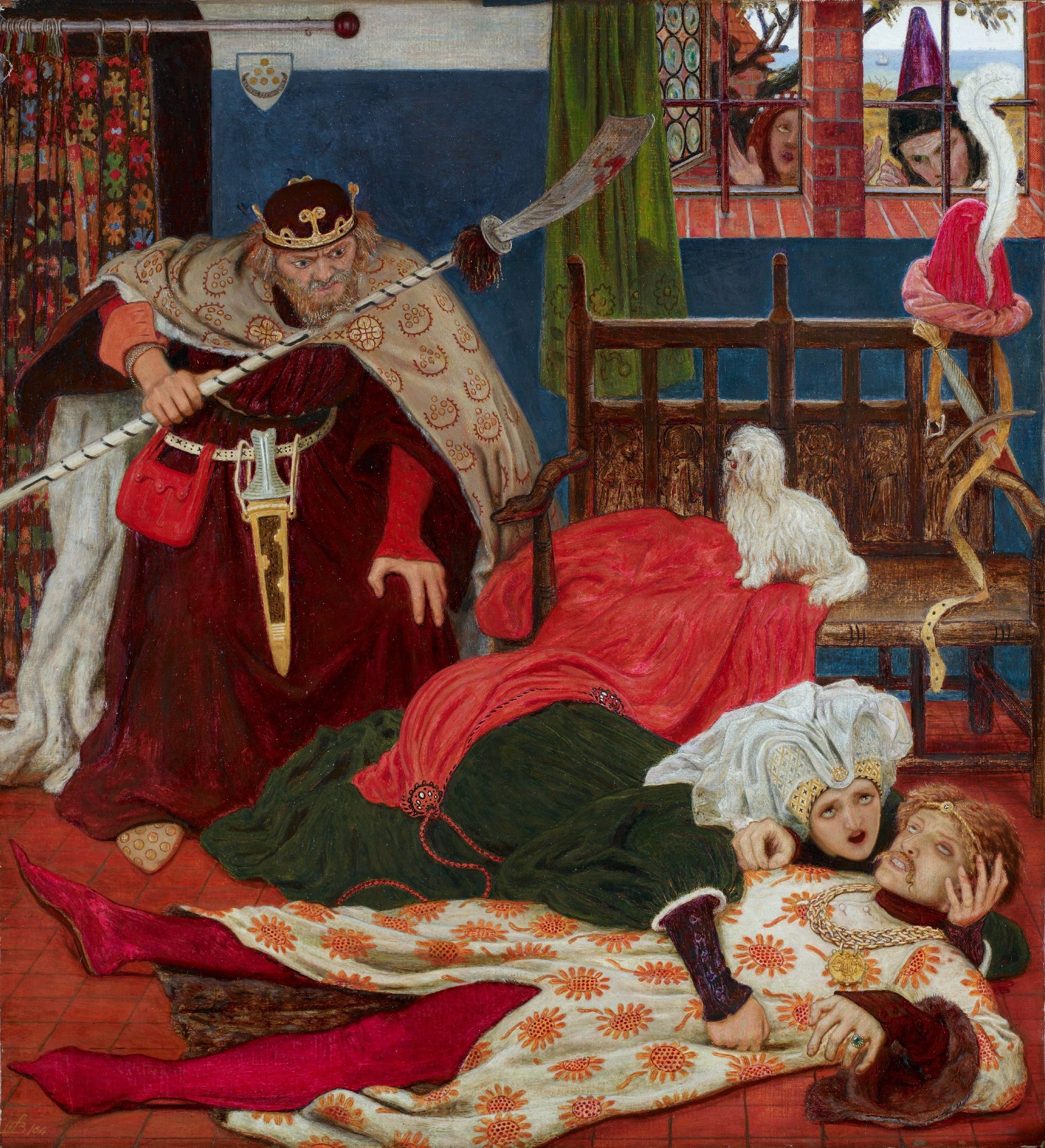 Death of Sir Tristram, vintage artwork by Ford Madox Brown, A3 (16x12") Poster Print