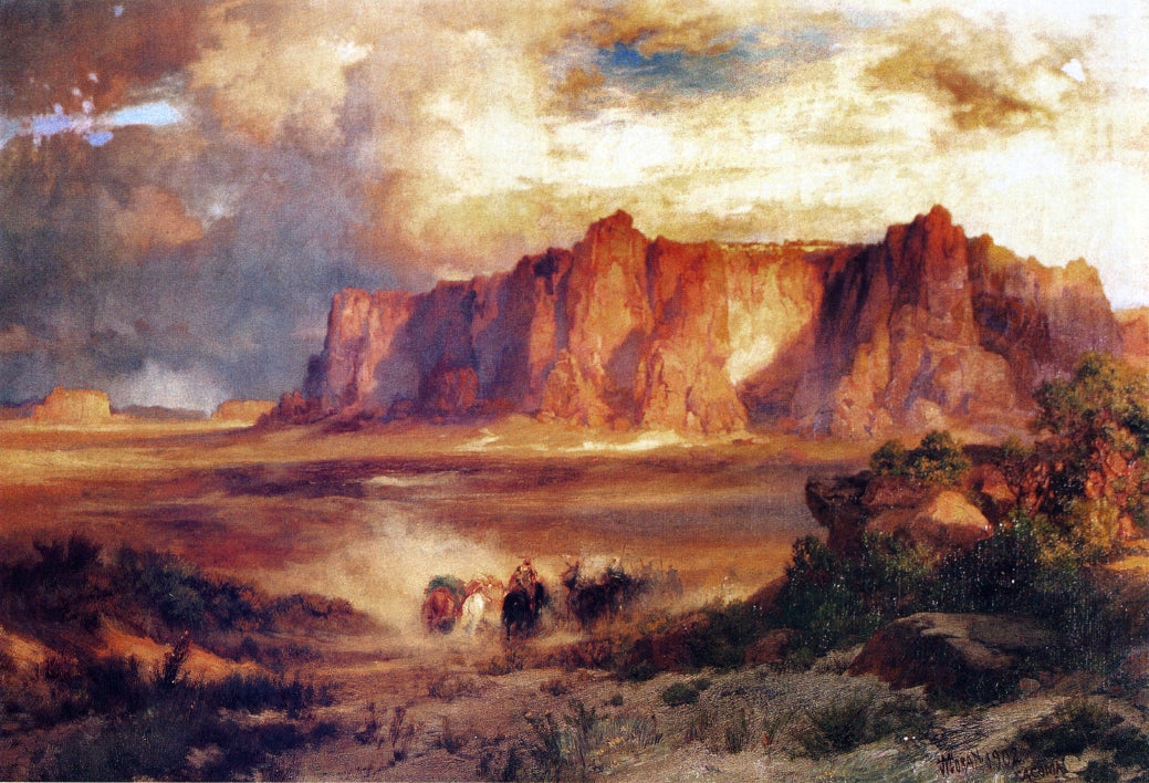 Acoma, vintage artwork by Thomas Moran, 12x8" (A4) Poster