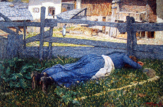 Riposo all’ombra, vintage artwork by Giovanni Segantini, 12x8" (A4) Poster