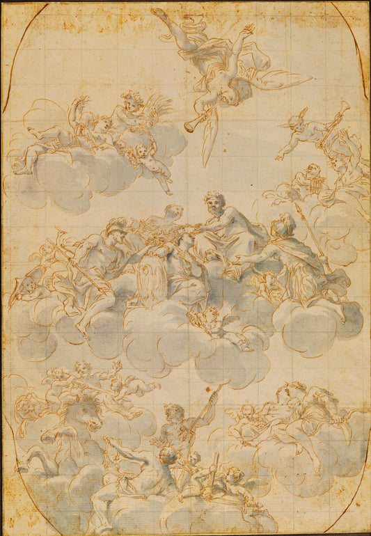 Glorification of the House of Este, vintage artwork by Marcantonio Franceschini, 12x8" (A4) Poster