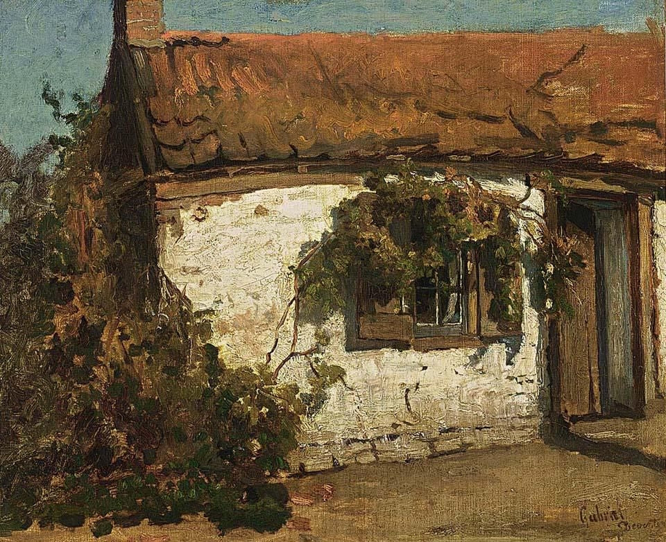 A Sunlit Farm, vintage artwork by Paul Joseph Constantin Gabriël, 12x8" (A4) Poster