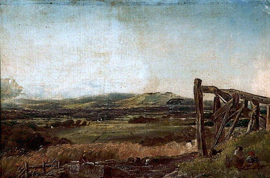 Landscape with a Jetty, vintage artwork by Robert Tonge, 12x8" (A4) Poster