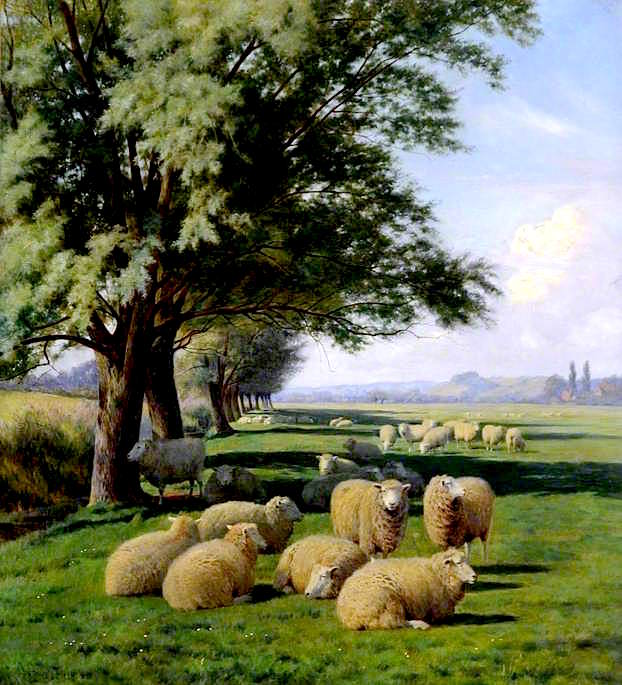 Near Canterbury, Kent, vintage artwork by William Sidney Cooper, 12x8" (A4) Poster