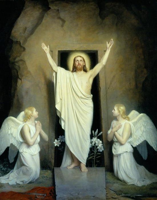 The Resurrection (Opstandelsen), vintage artwork by Carl Heinrich Bloch, 12x8" (A4) Poster