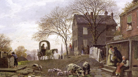 Mrs. Dowd's Grocery Store, vintage artwork by Jasper Holman Lawman, 12x8" (A4) Poster