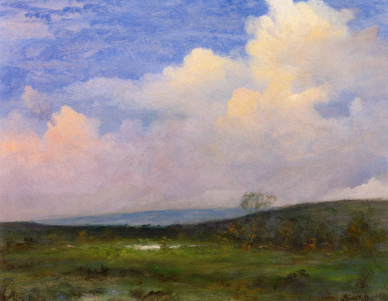 Clouds over California, vintage artwork by Albert Bierstadt, 12x8" (A4) Poster