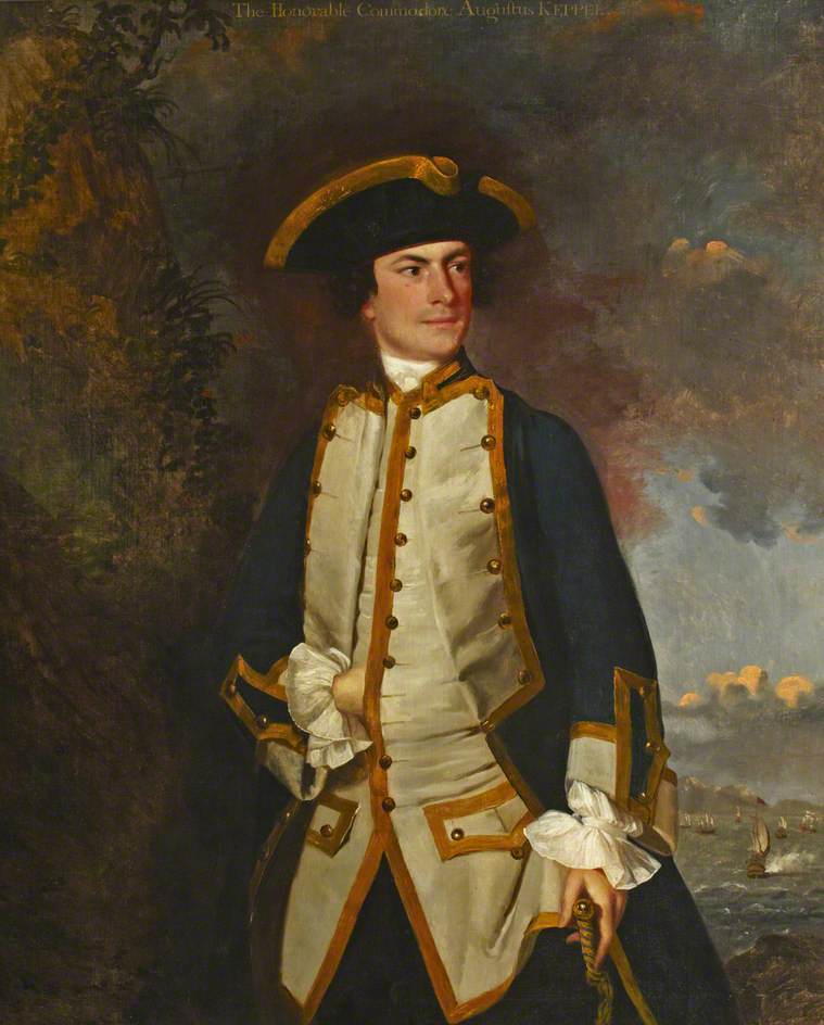 Commodore the Honourable Augustus Keppel, vintage artwork by Sir Joshua Reynolds, 12x8" (A4) Poster