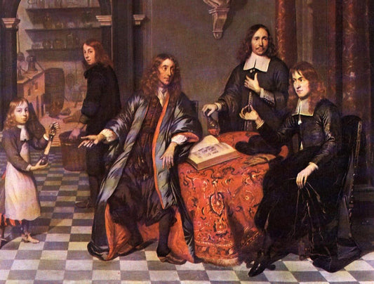 Group portrait, vintage artwork by Cornelis de Man, 12x8" (A4) Poster