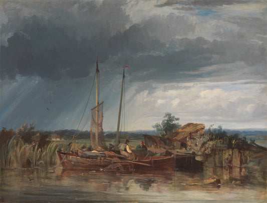 Two Fishing Boats on the Banks of Inland Waters, vintage artwork by George Paul Chambers, Sr., A3 (16x12") Poster Print