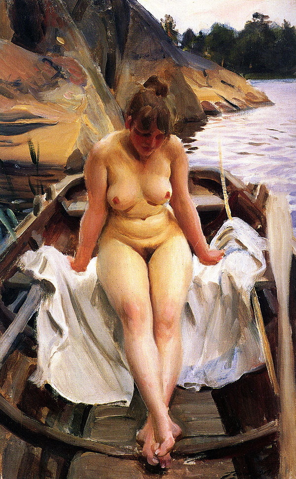 In Werner's row boat by Anders Zorn,A3(16x12")Poster