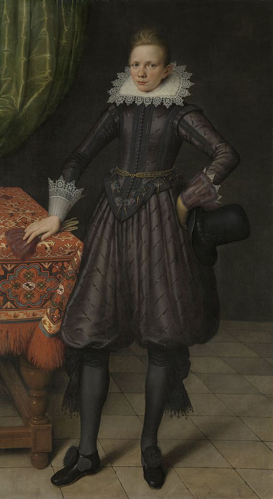 Portrait of a young man, probably Peter Courten, vintage artwork by Salomon Mesdach, 12x8" (A4) Poster
