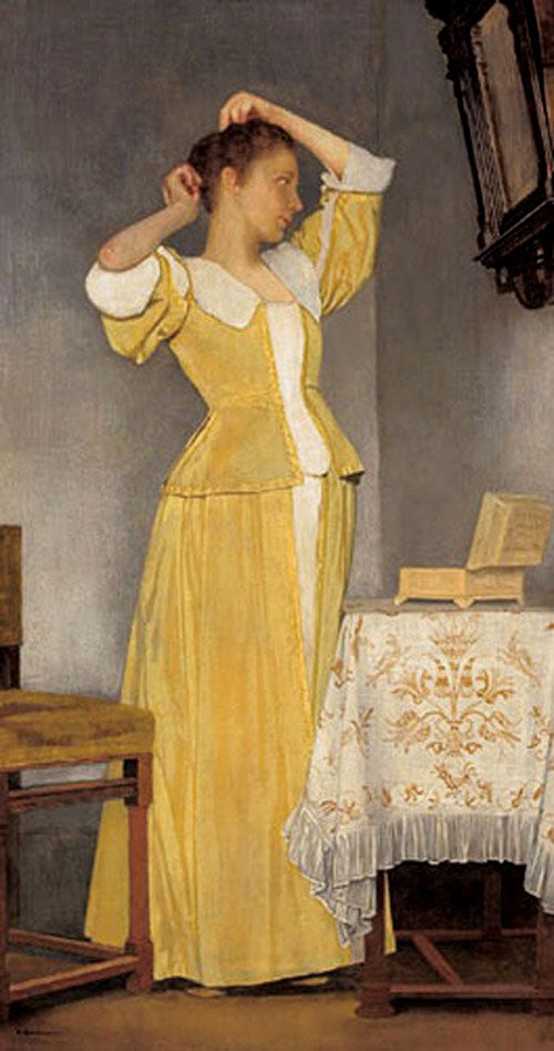 At the toilette, vintage artwork by Eduard Charlemont, 12x8" (A4) Poster