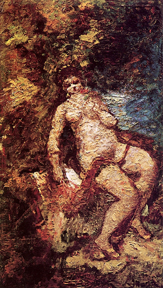 Leda, vintage artwork by Adolphe-Joseph-Thomas Monticelli, 12x8" (A4) Poster