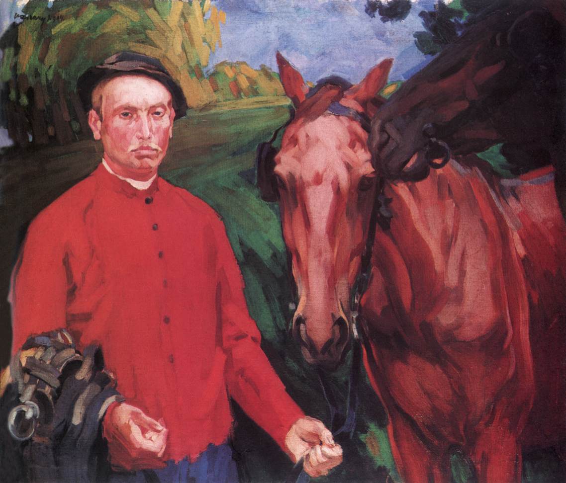 Young Man of Somogy with Horses by Janos Vaszary,A3(16x12")Poster